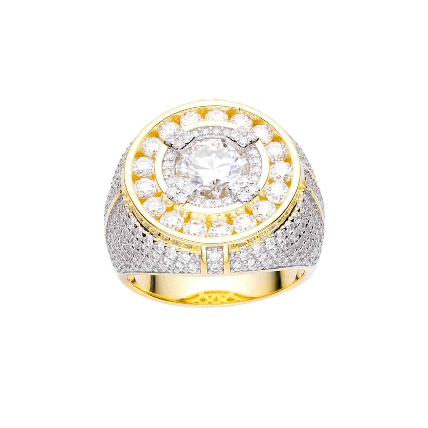 Sterling Silver Moissanite Designer Sz 9 Mens Ring RP+GP 5-3/4 Cttw