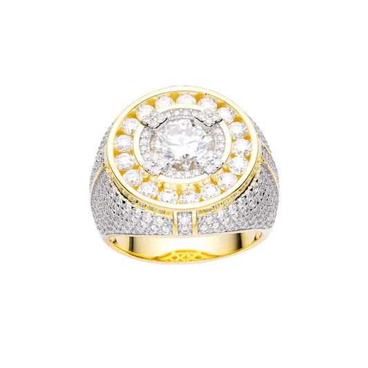 Sterling Silver Moissanite Designer Sz 9 Mens Ring RP+GP 5-3/4 Cttw