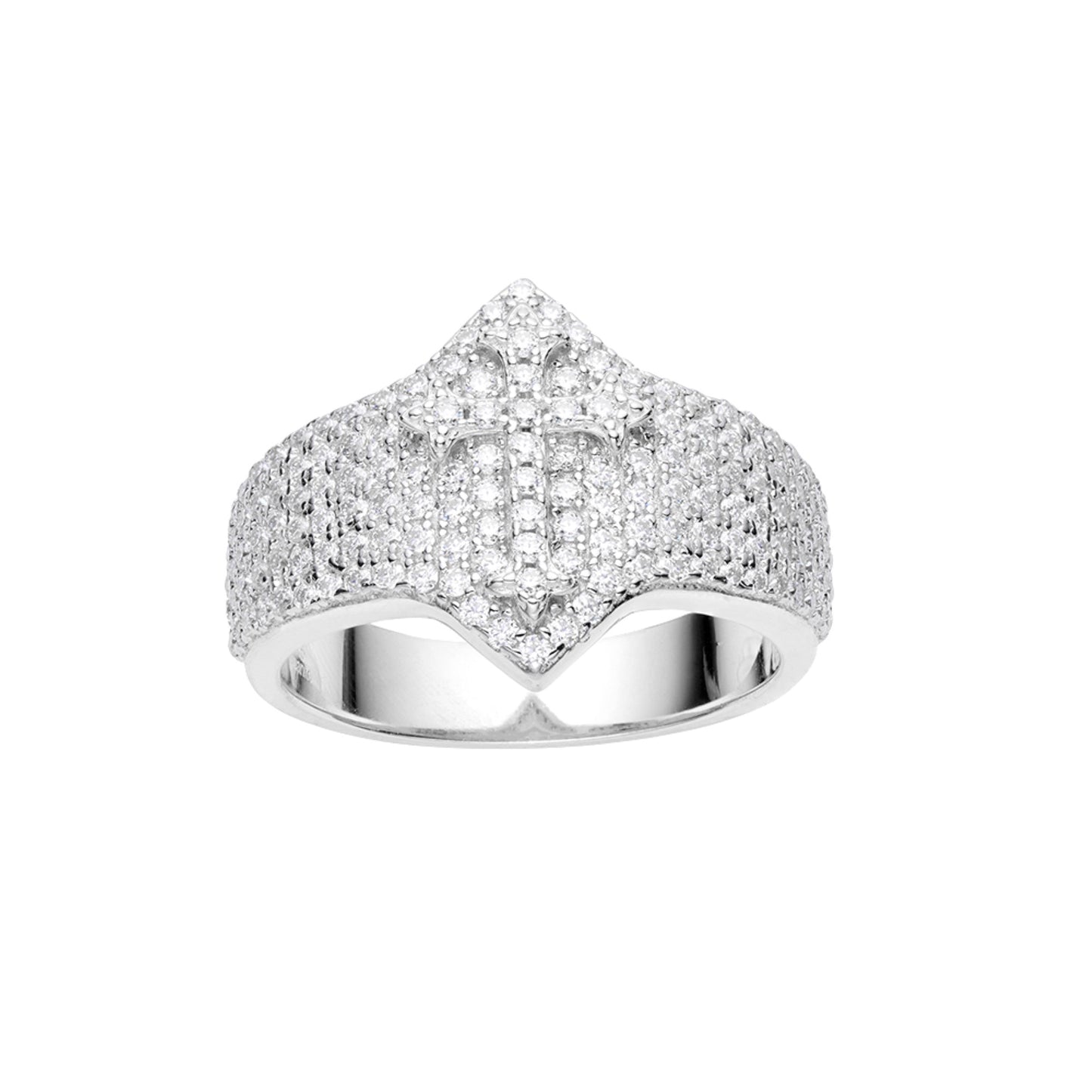 Sterling Silver Moissanite Mens Ring Size 10 (RP) 1-1/3 Cttw