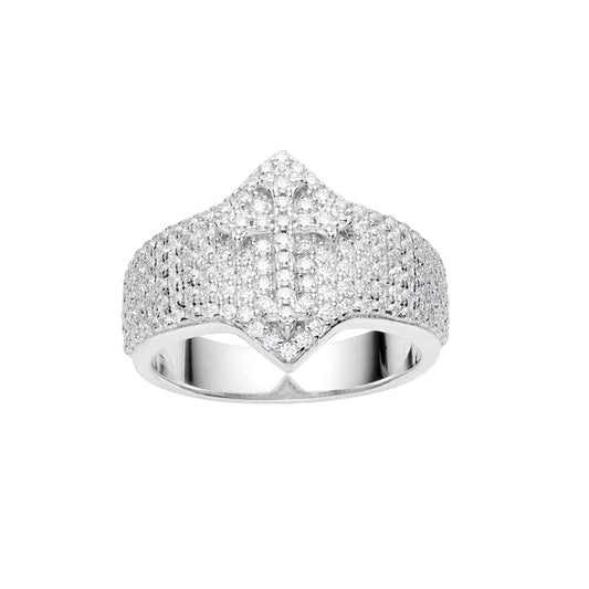 Sterling Silver Moissanite Mens Ring Size 10 (RP) 1-1/3 Cttw