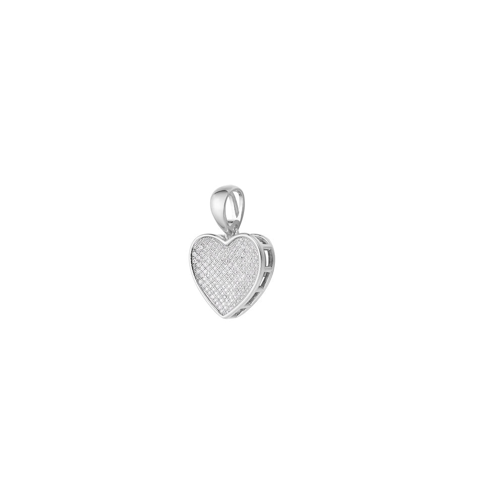 S.Silver Moissanite 14Mm Heart Cluster Pendant RP 3/8 Cttw