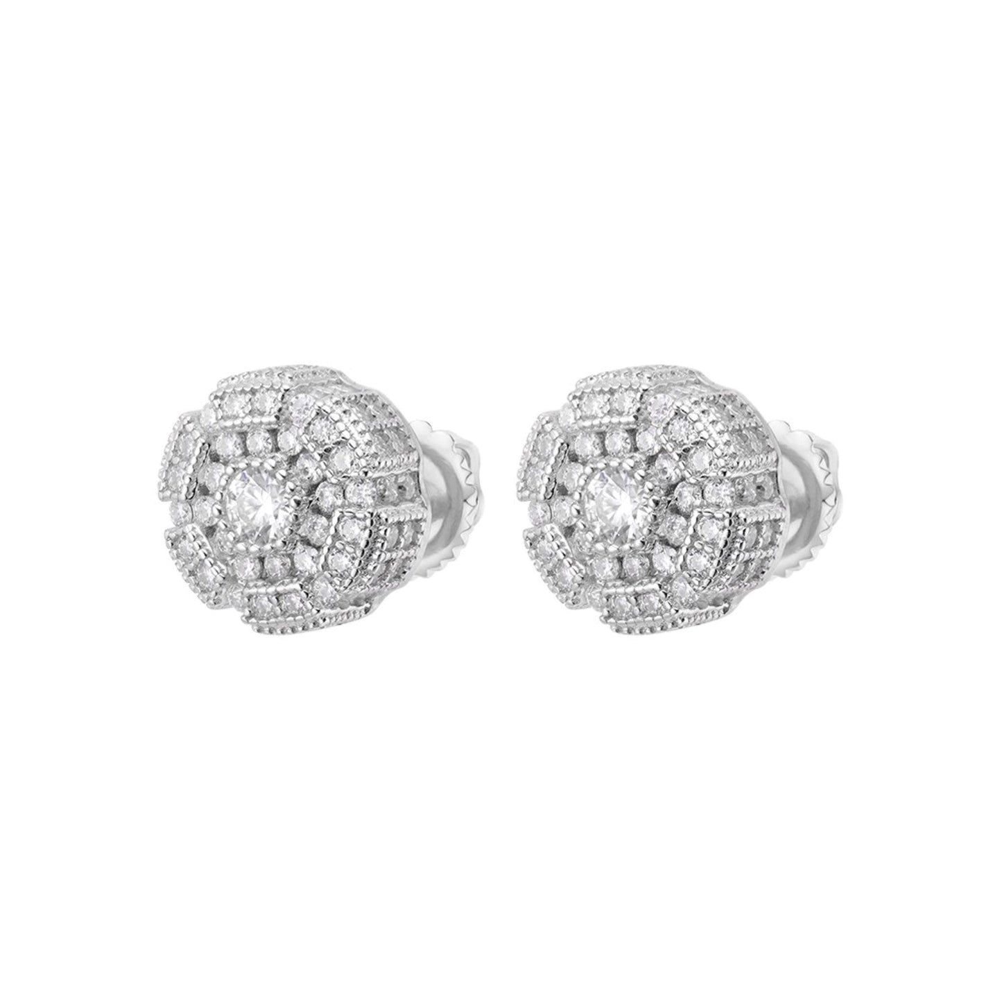 Sterling Silver Round Moissanite Designer Stud Earrings RP 1-1/3 Cttw
