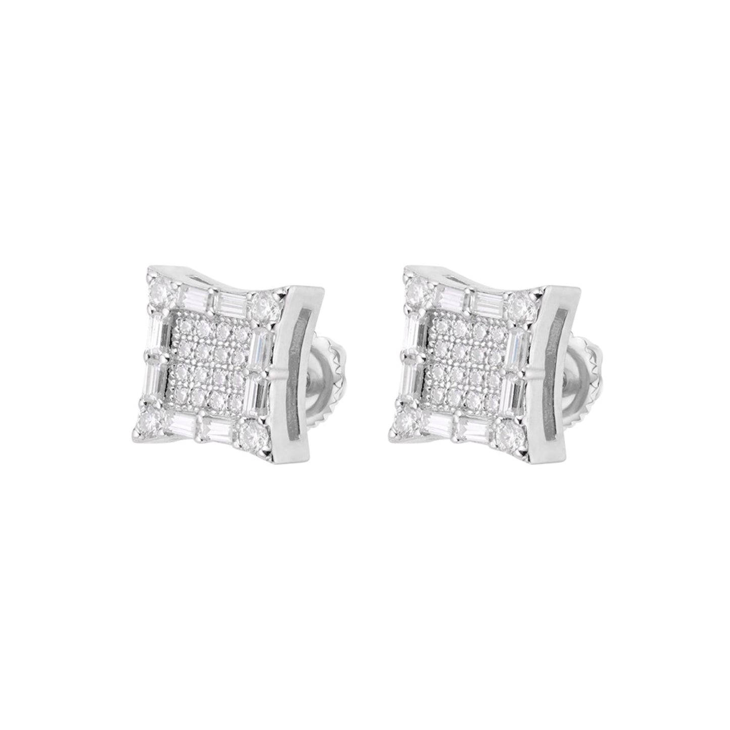 Sterling Silver Moissanite Square Shape Stud Earrings RP 5/8 Cttw