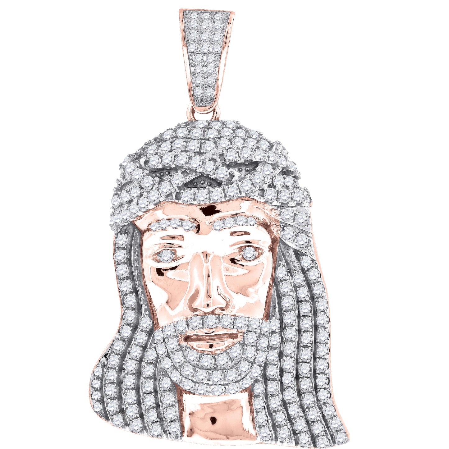 925-Jesus Face-Pendant Rose