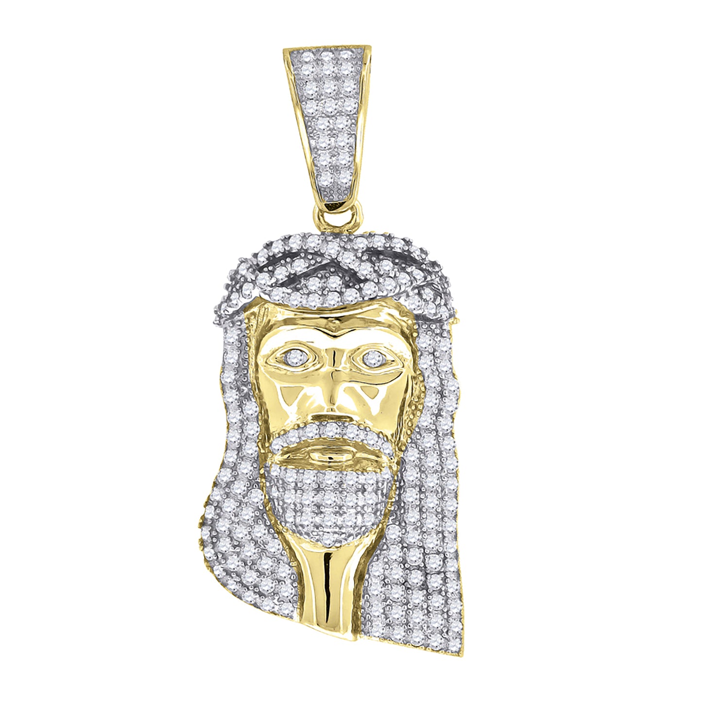 925-Jesus Face-Pendant Yellow