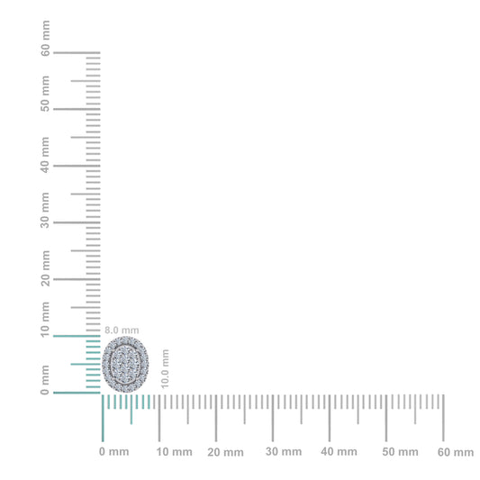 14K White Gold Moissanite Oval Shape Halo Floral Womens Stud Earrings 1/2 Cttw