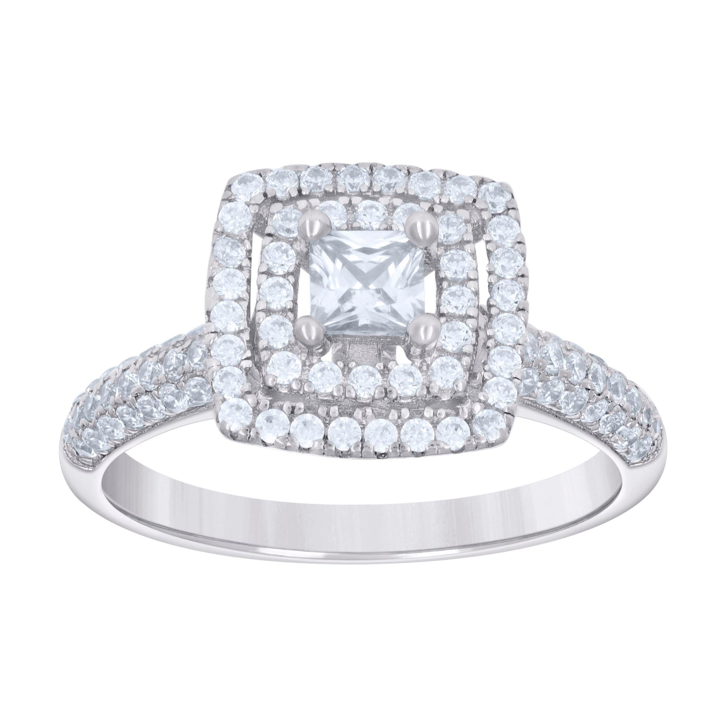 925 Sterling Silver Cz Ring S6