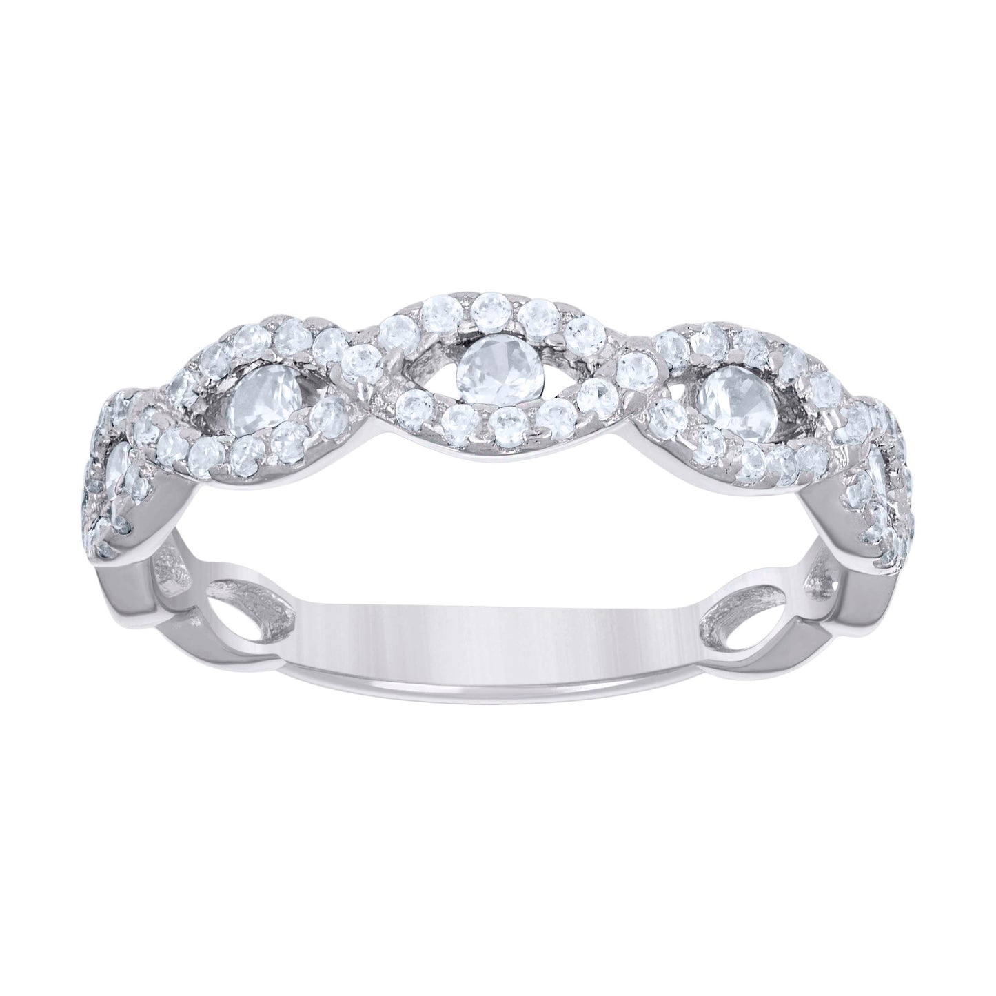 925 Sterling Silver Cz Ring S6