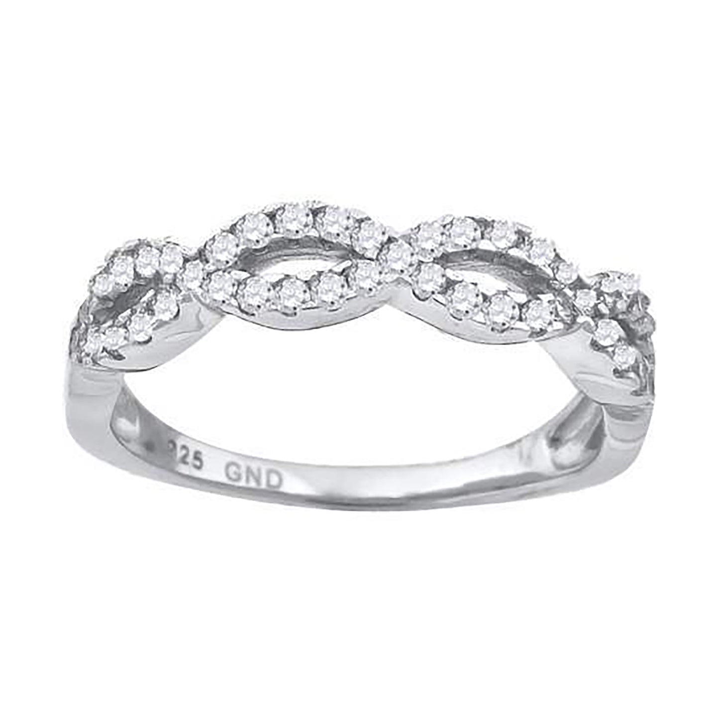 925 Sterling Silver Cz Ring S6