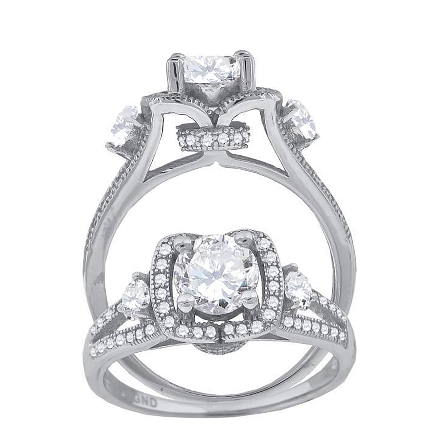 925 Sterling Silver Cz Ring S6