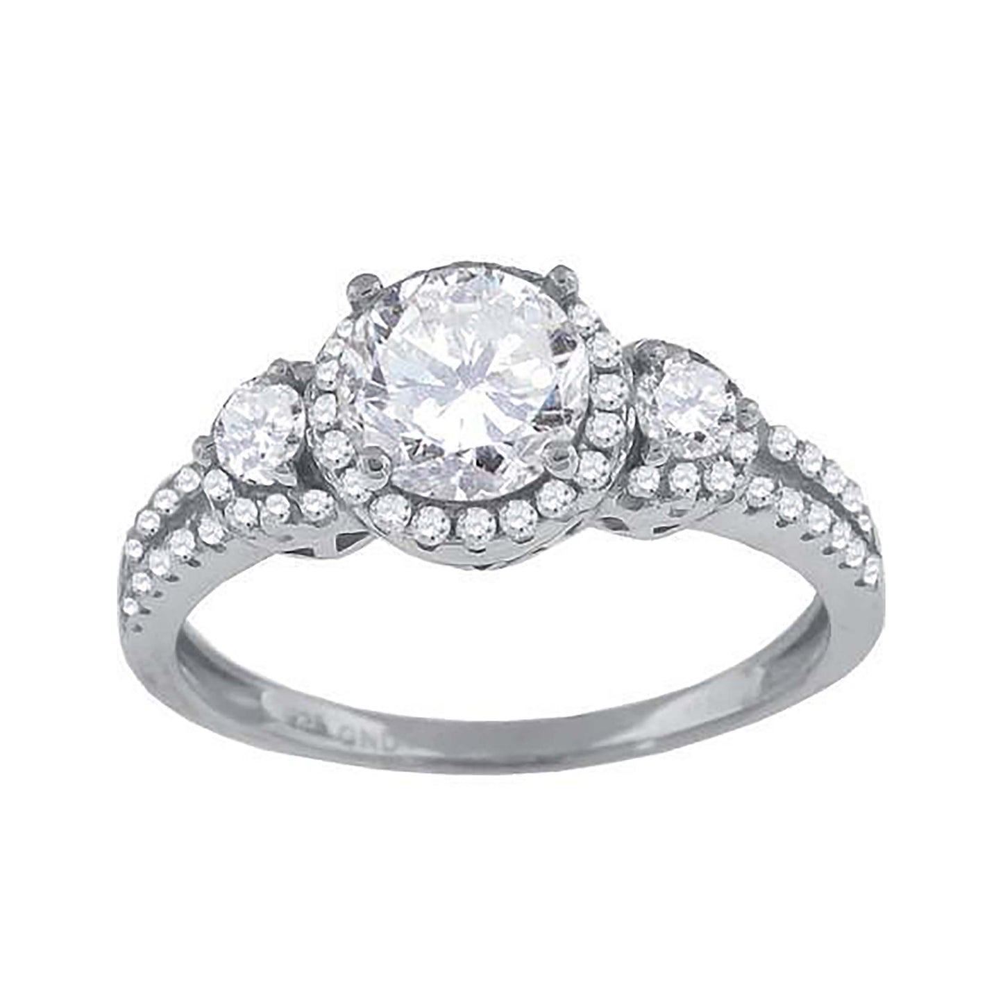 925 Sterling Silver Cz Ring S6