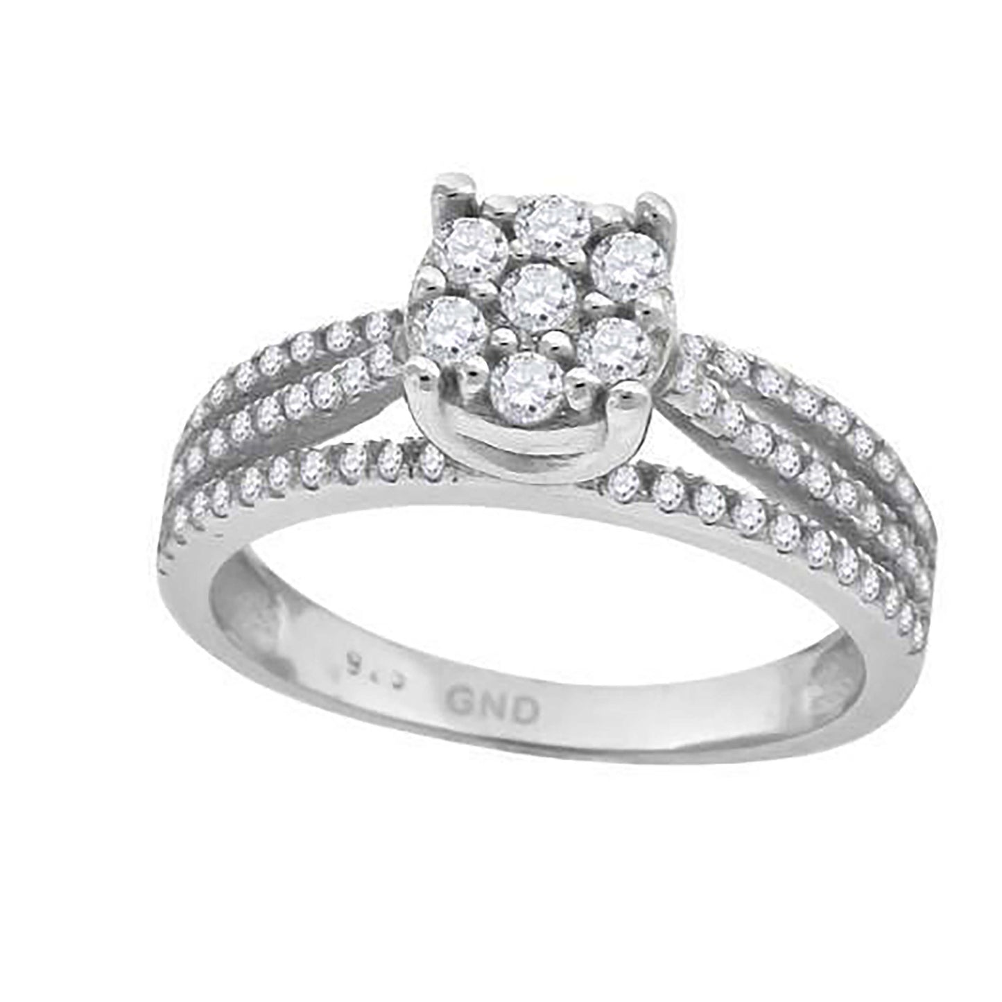 925 Sterling Silver Cz Ring S6