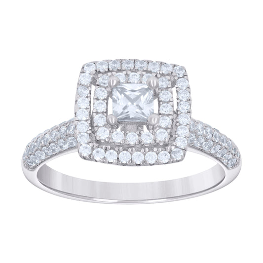 925 Sterling Silver Cz Ring S6