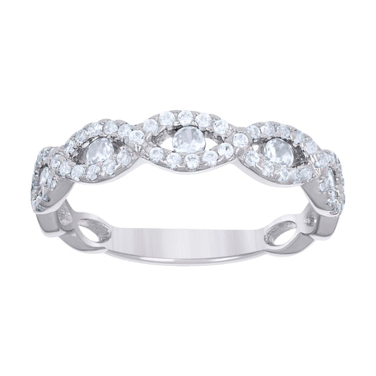 925 Sterling Silver Cz Ring S6