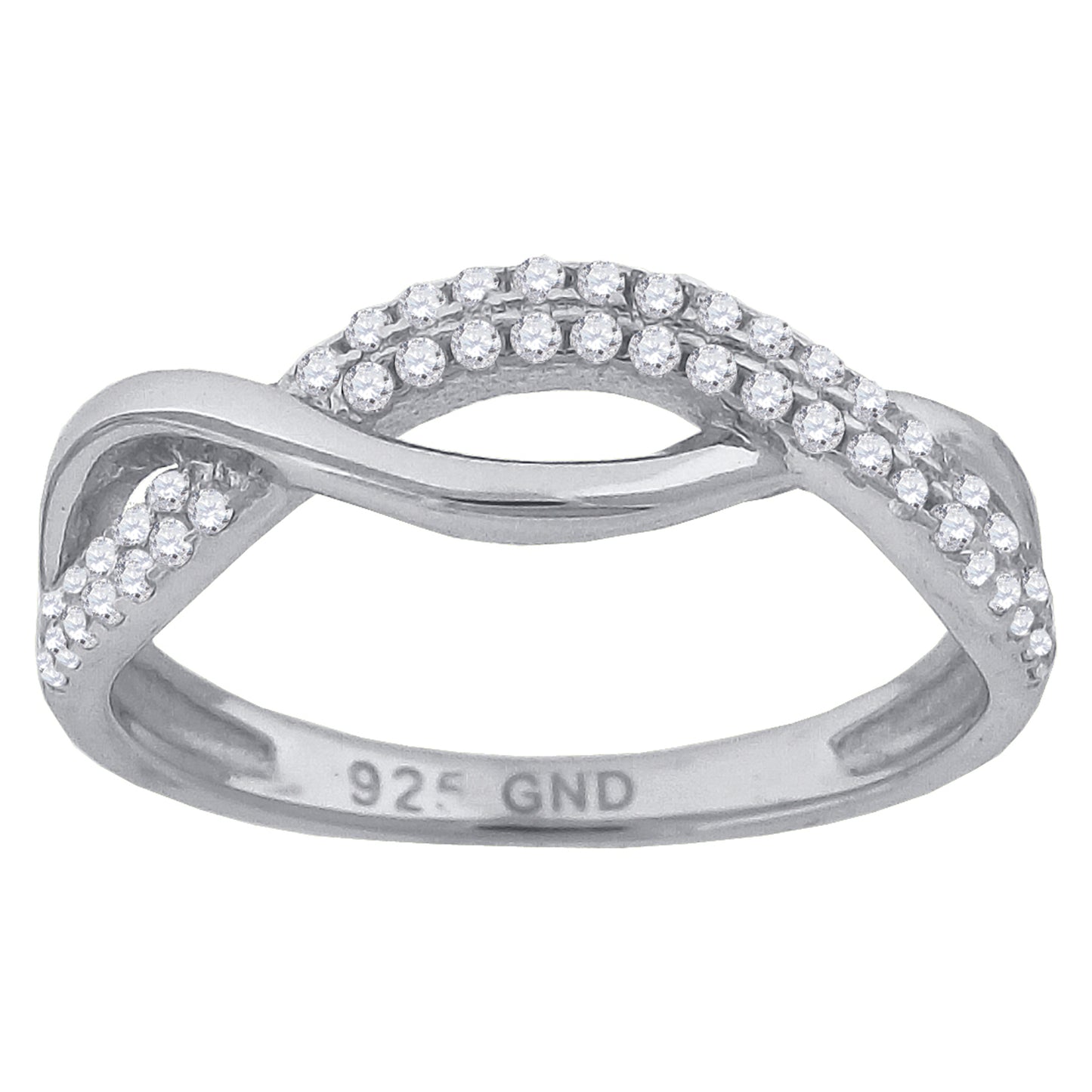 925 Sterling Silver Cz Ring S6