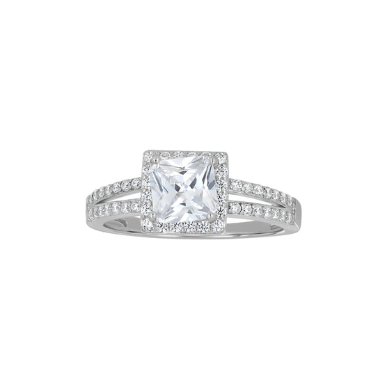 925 Sterling Silver Cz Ring S6