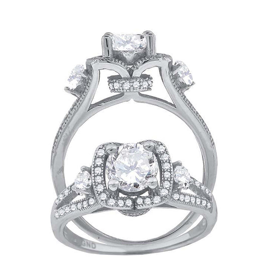 925 Sterling Silver Cz Ring S6