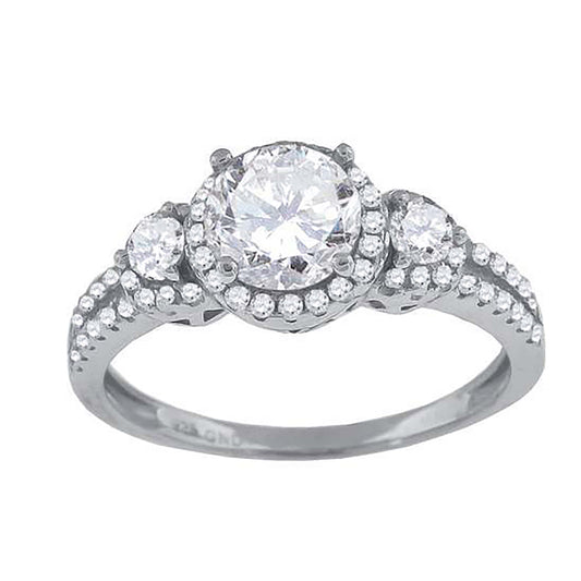 925 Sterling Silver Cz Ring S6