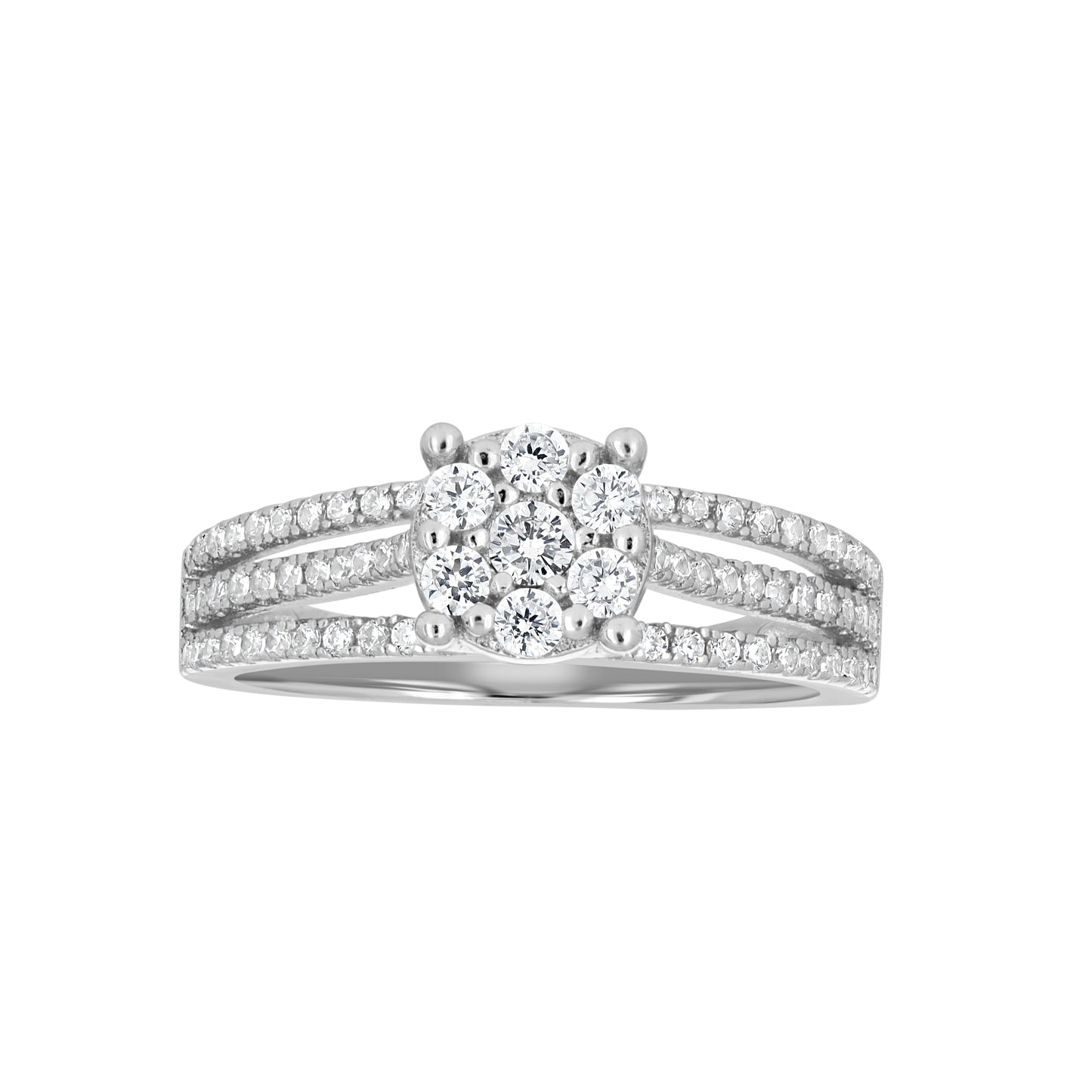 925 Sterling Silver Cz Ring S6