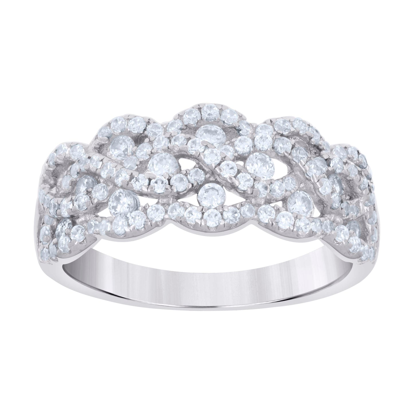 925 Sterling Silver Cz Ring S6
