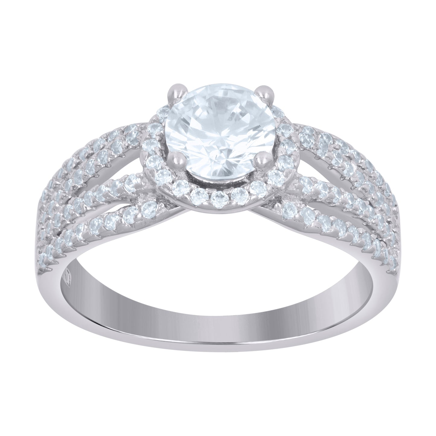 925 Sterling Silver Cz Ring S6
