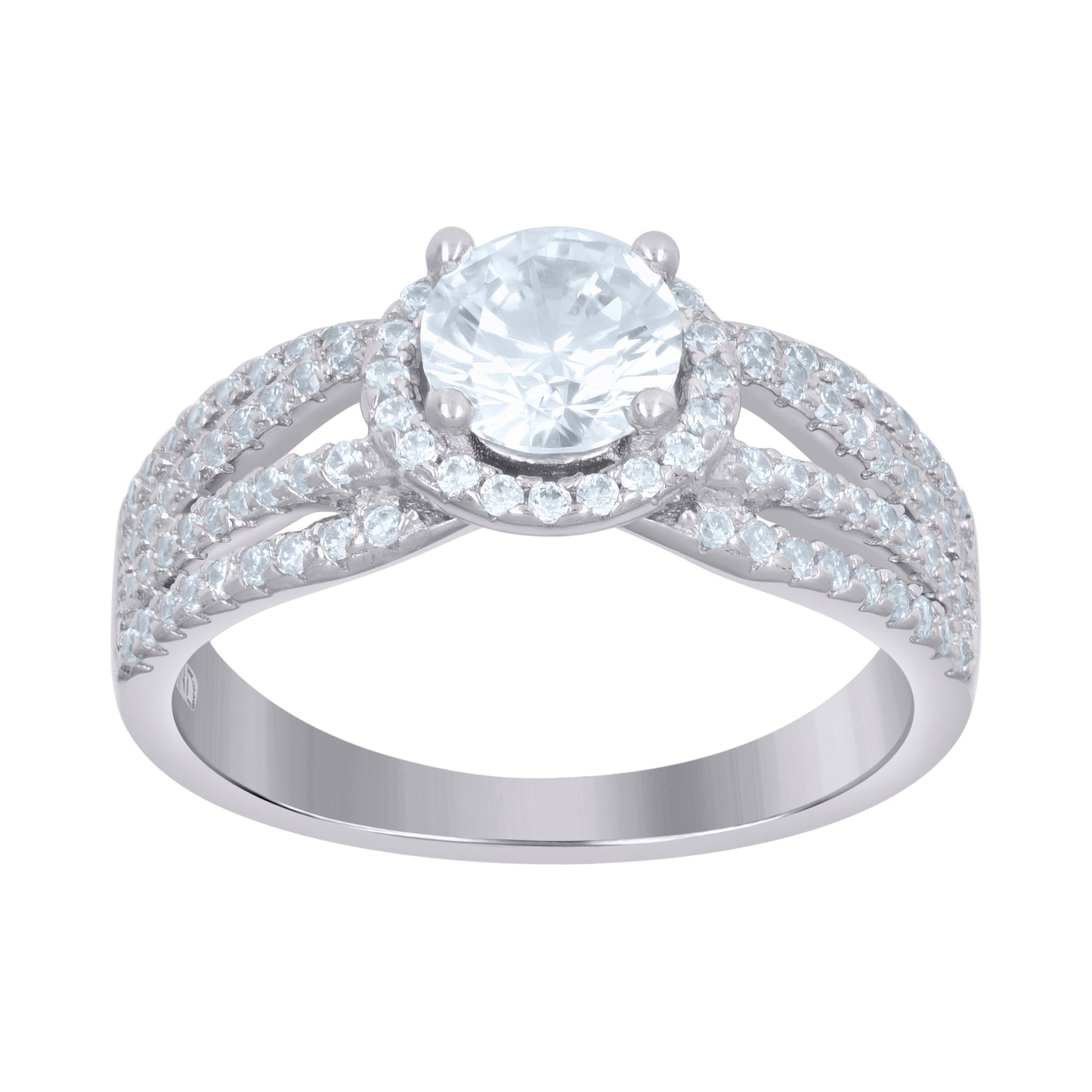925 Sterling Silver Cz Ring S6