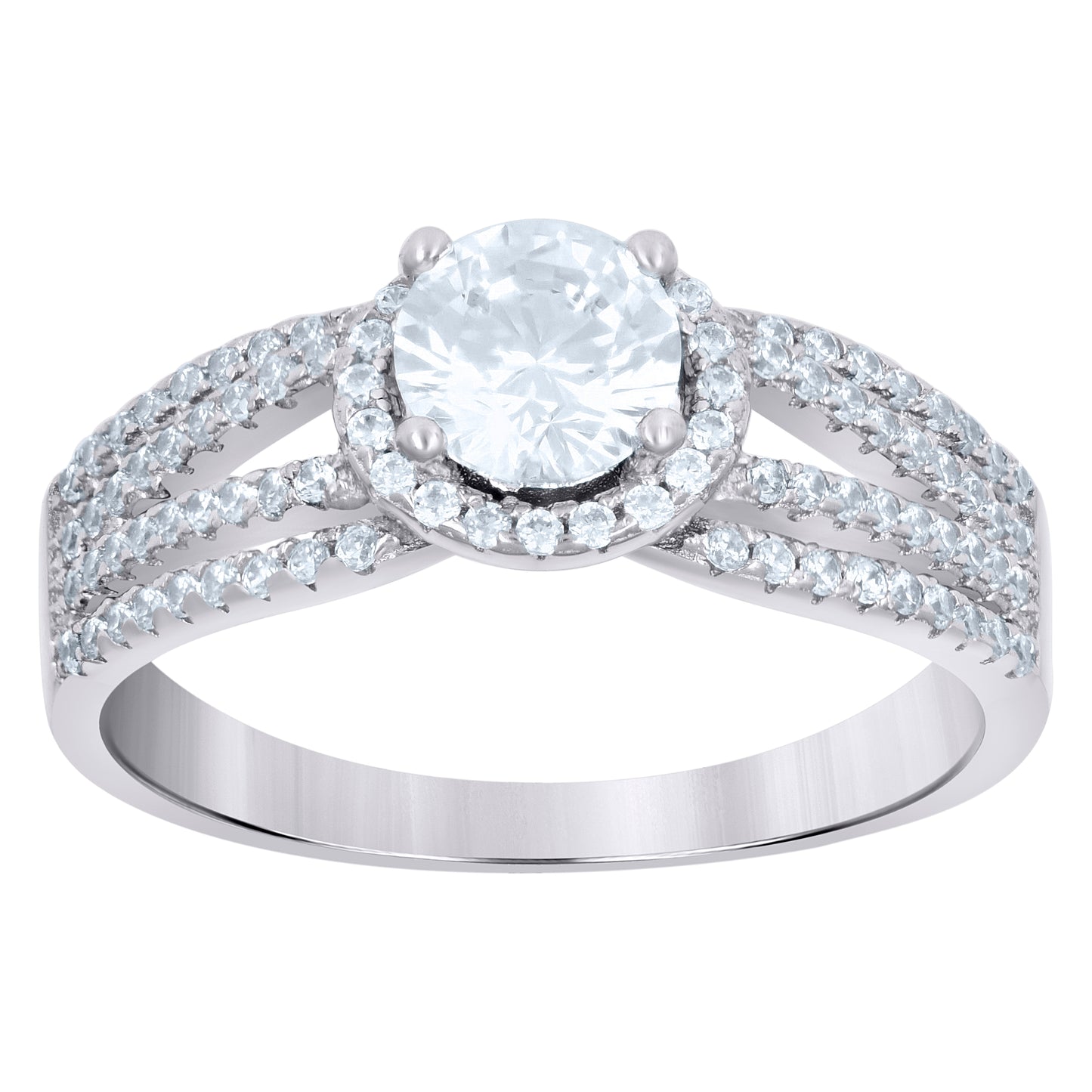 925 Sterling Silver Cz Ring S6