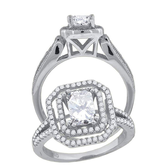 925 Sterling Silver Cz Ring S6