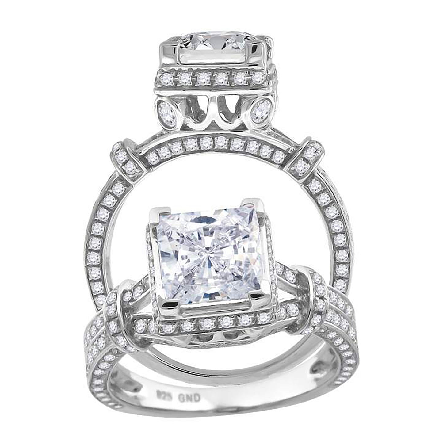 925 Sterling Silver Cz Ring S6