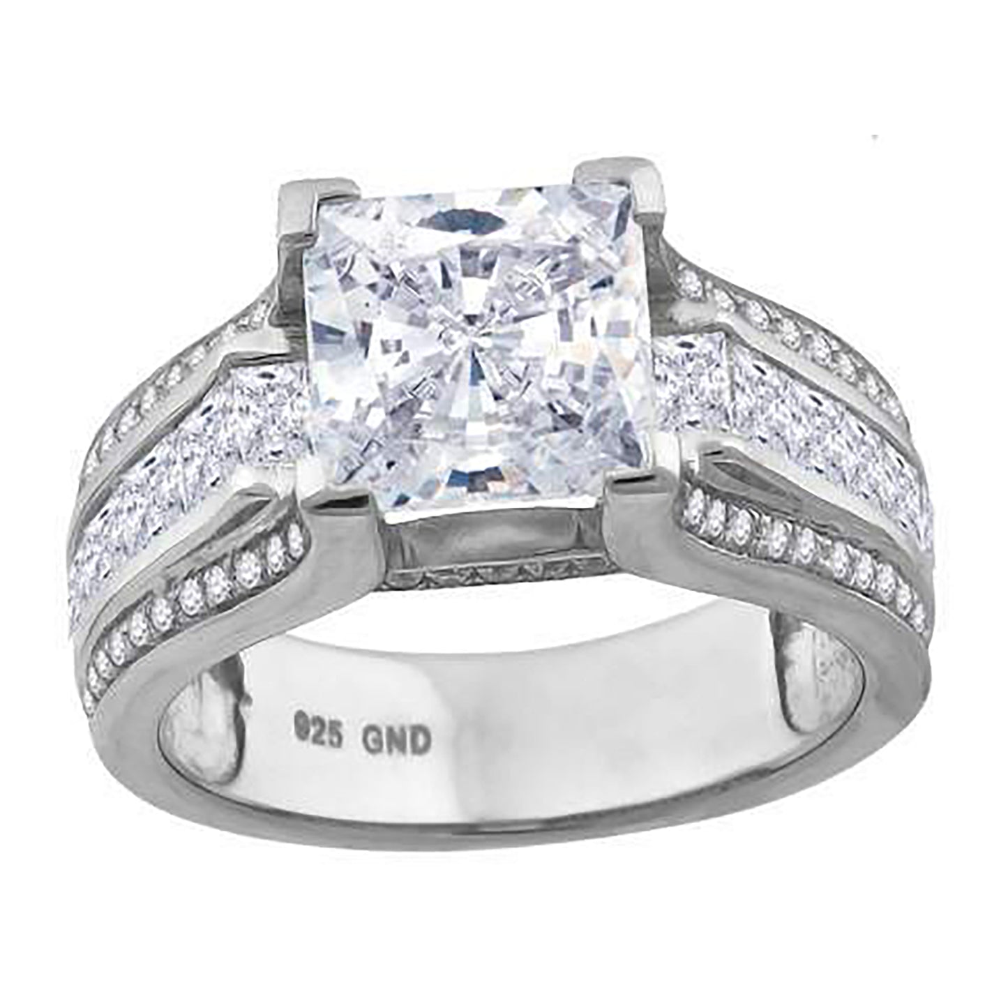 925 Sterling Silver Cz Ring S6