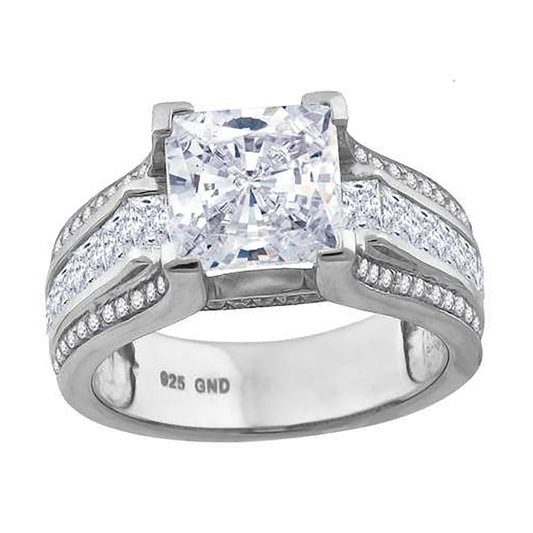 925 Sterling Silver Cz Ring S6
