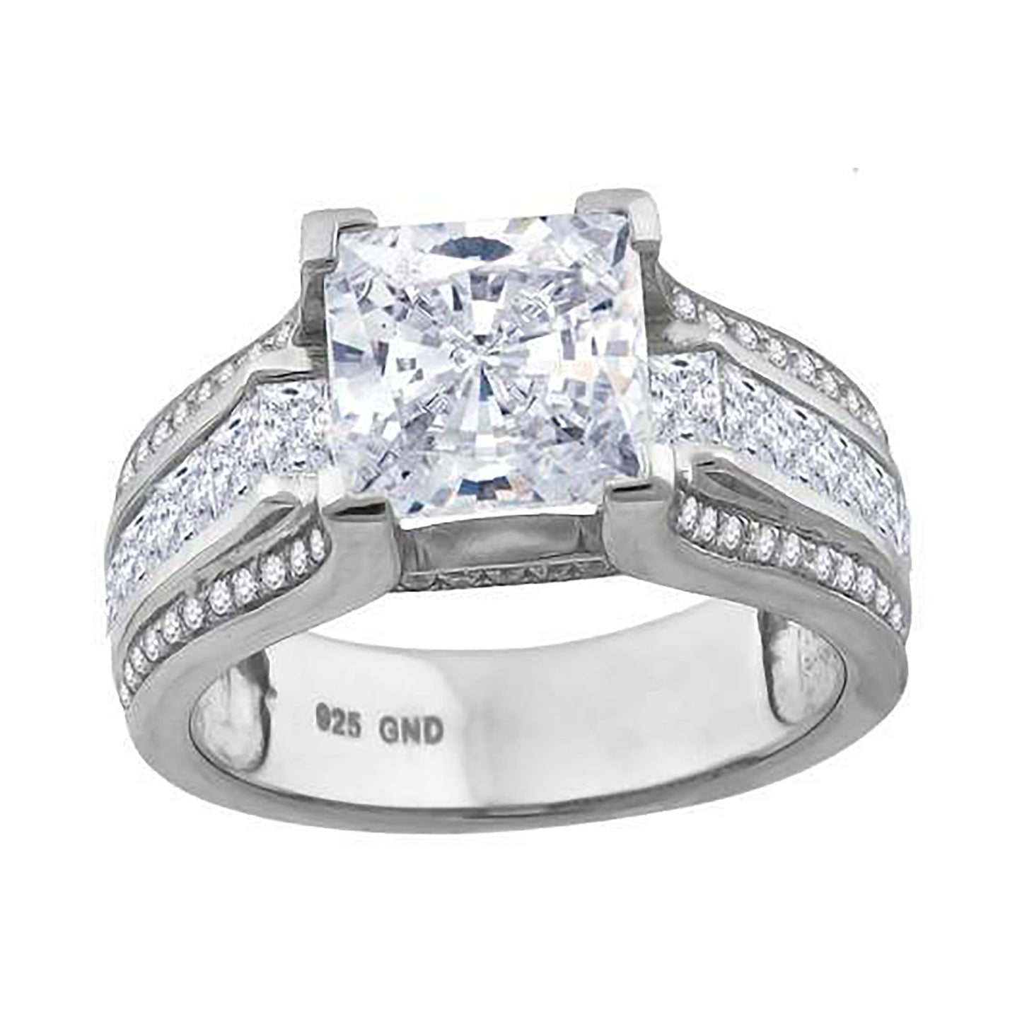 925 Sterling Silver Cz Ring S6