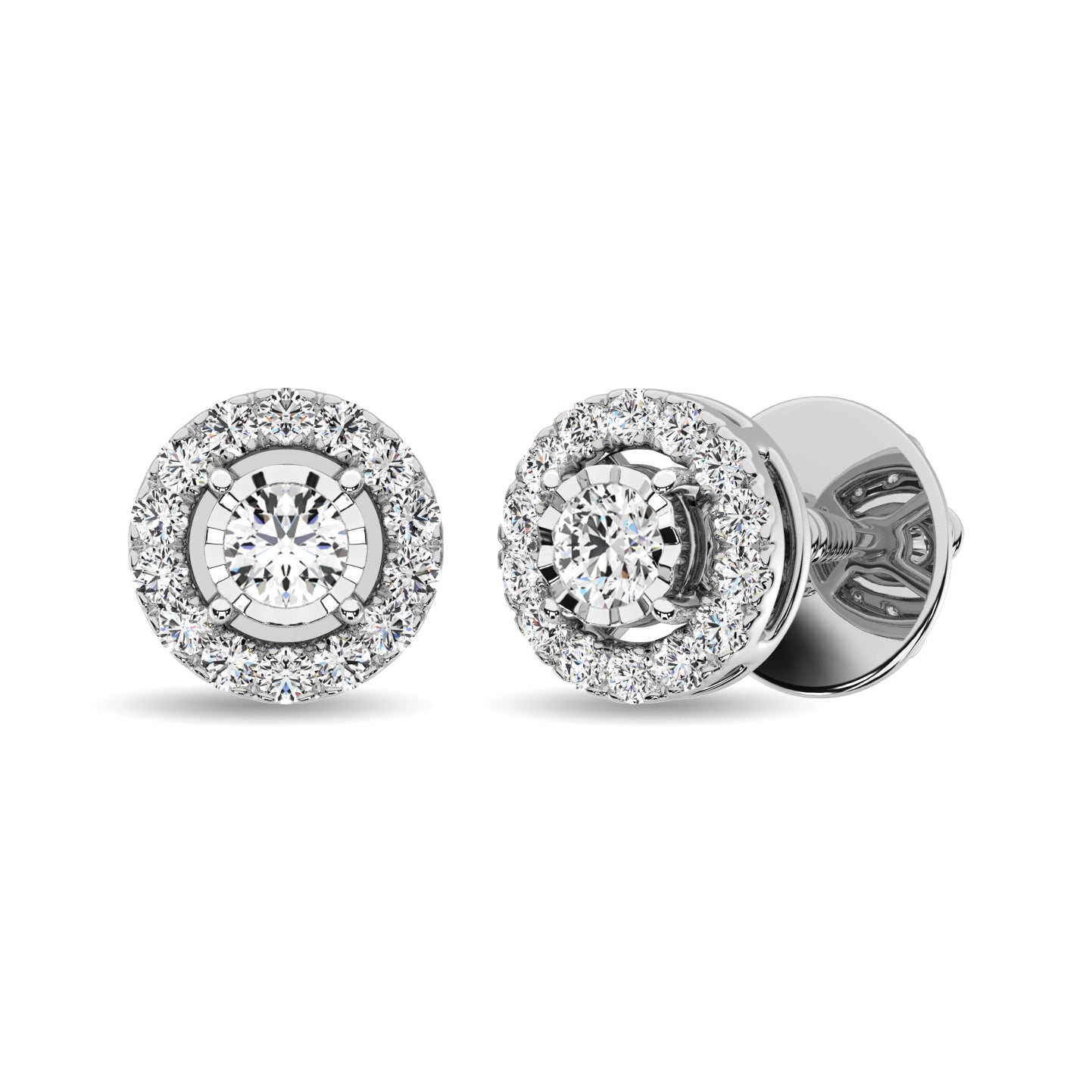 10K White Gold 1/4 Ct.Tw. Diamond Stud Earrings