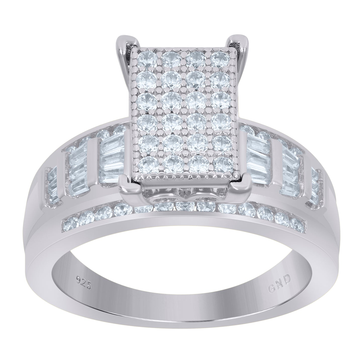 925 Sterling Silver Cinderella Cz Ring S6-S9