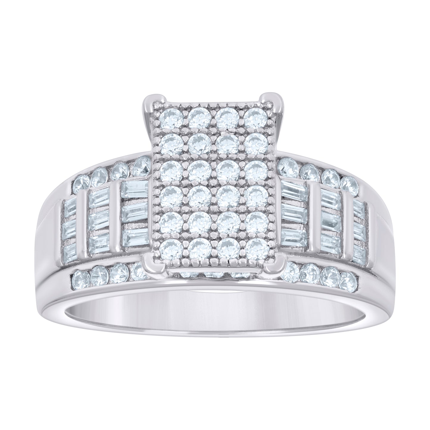 925 Sterling Silver Cinderella Cz Ring S6