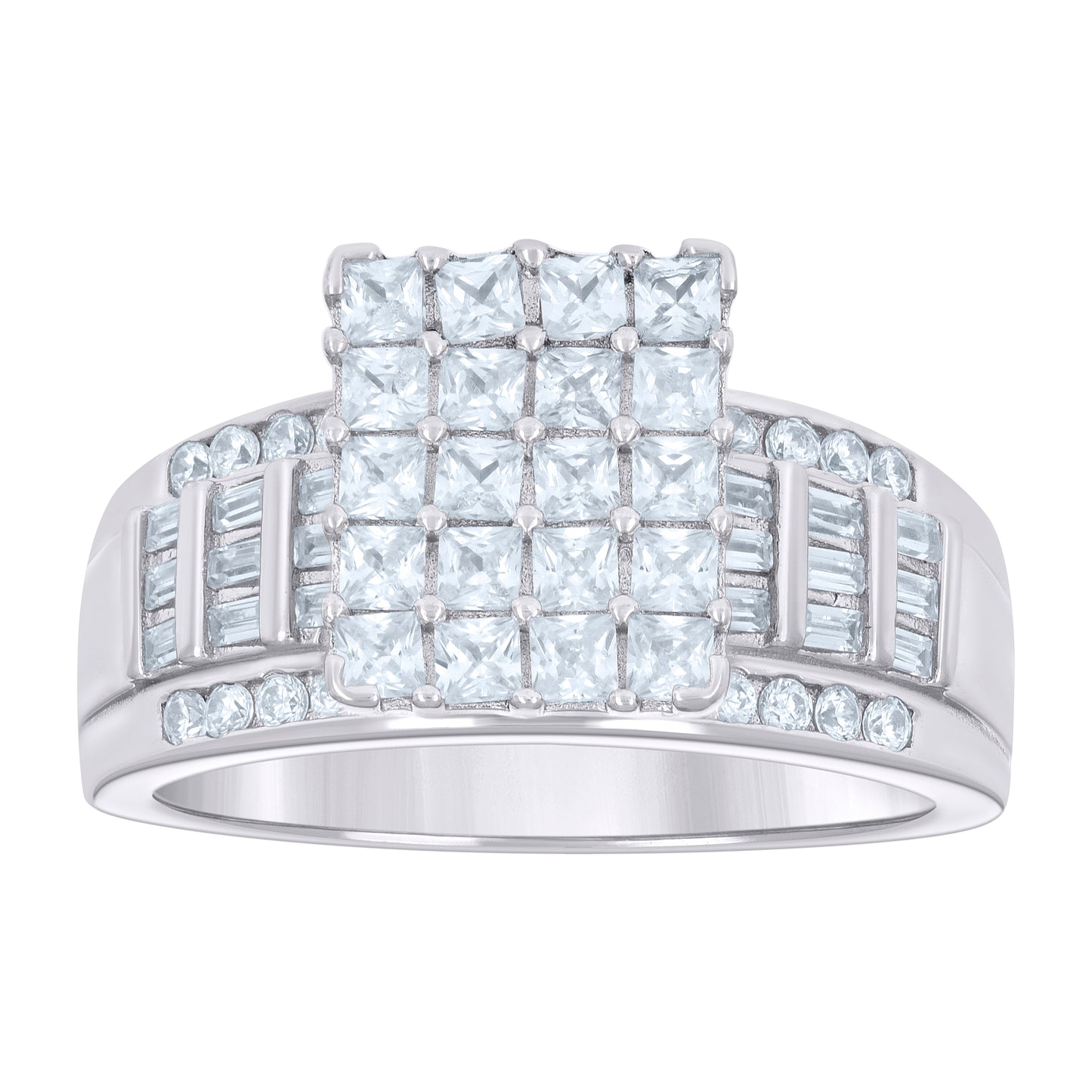 925 Sterling Silver Cinderella Cz Ring S6