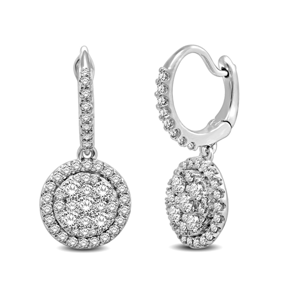 14K White Gold 1 1/10 Ct.tw Diamond Fashion Earrings