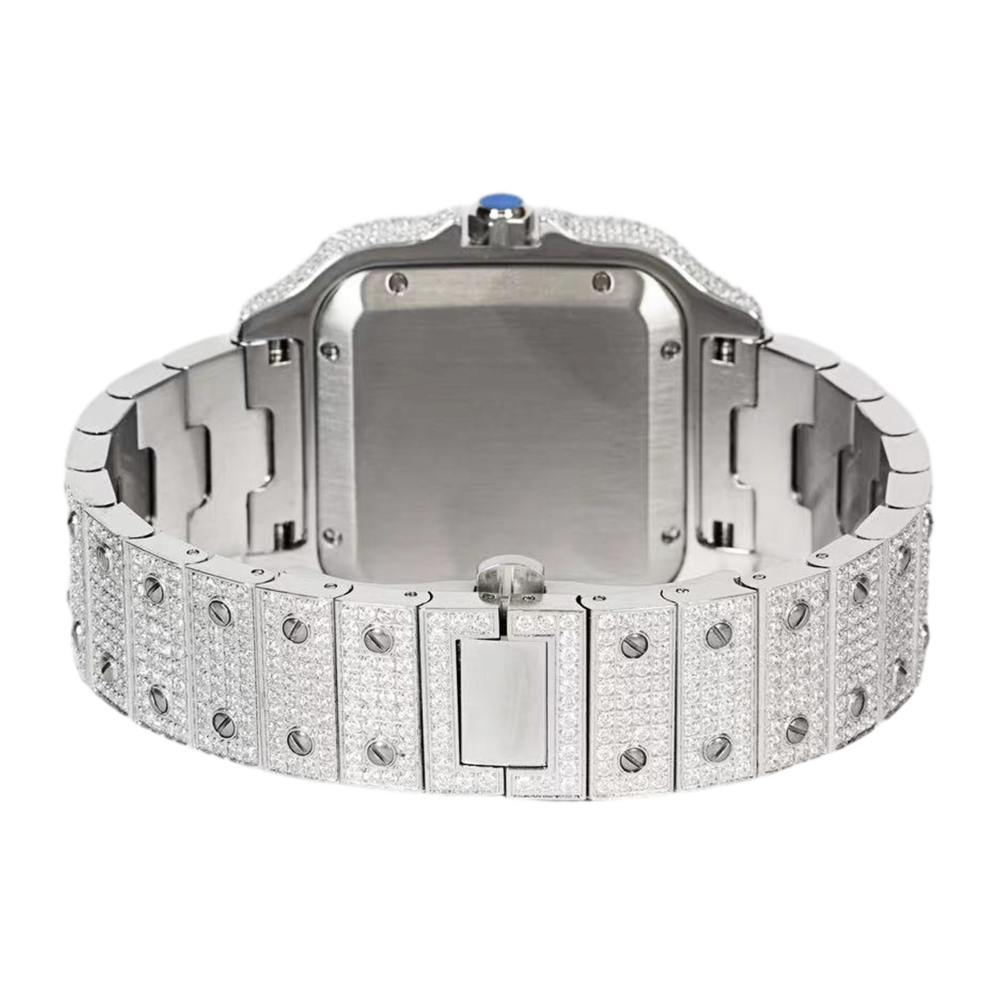 Moissanite Stainless Steel White Band Mens Watch 20-1/5 Cttw