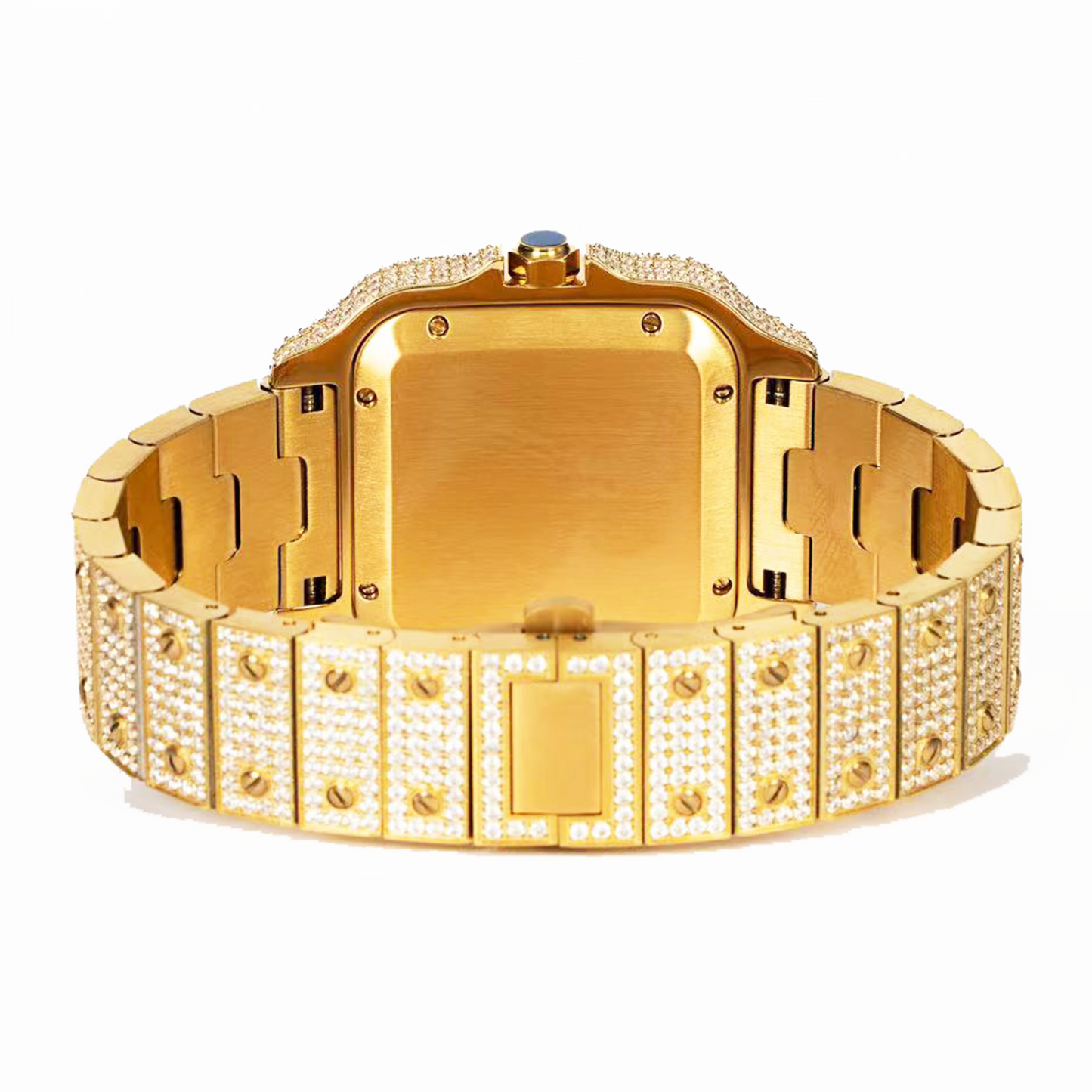 Moissanite Stainless Steel Yellow Steel Band 20-1/5 Cttw