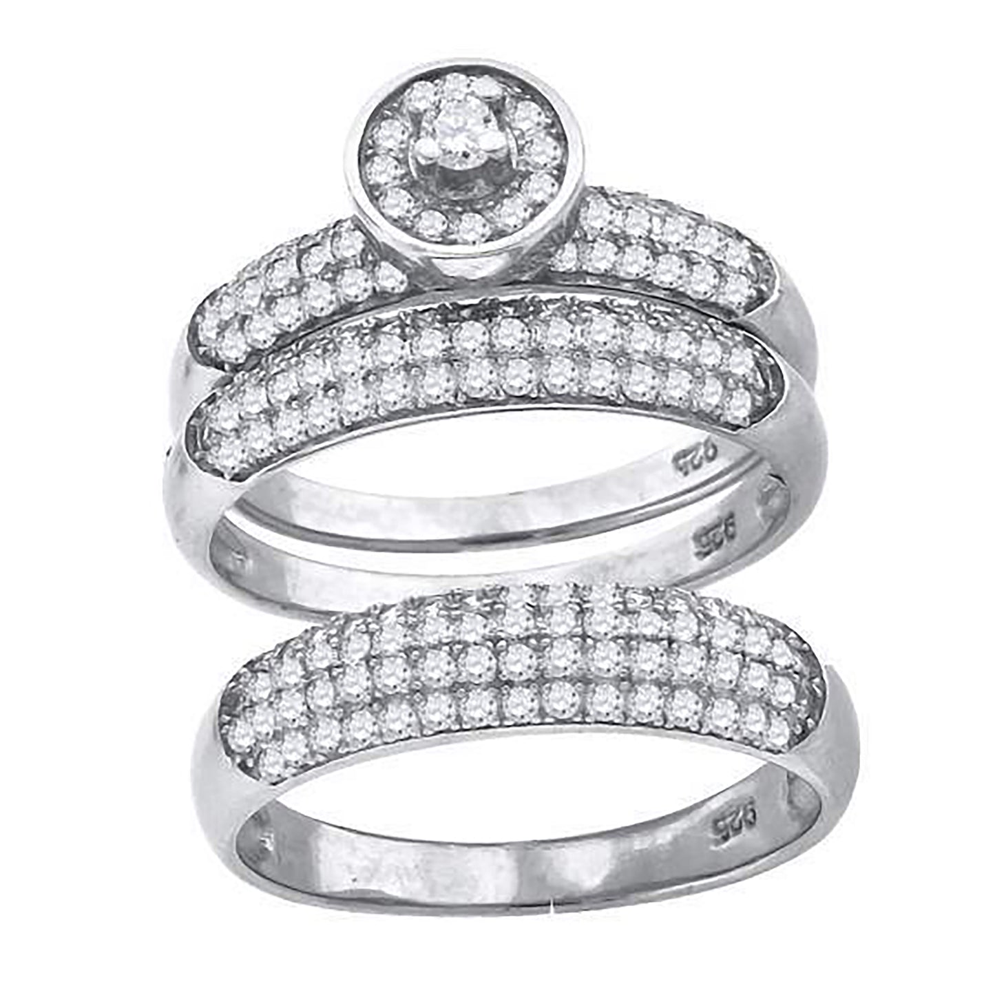 925 Sterling Silver Cz Ring S6