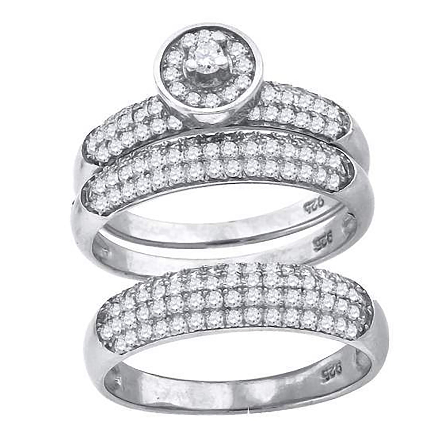 925 Sterling Silver Cz Ring S6