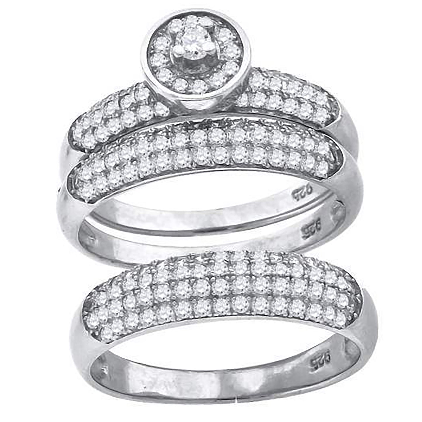 925 Sterling Silver Cz Ring S6