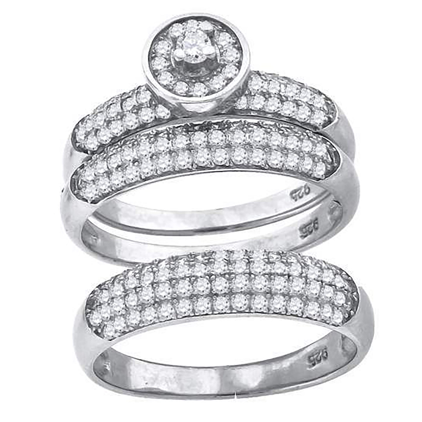 925 Sterling Silver Cz Ring S6