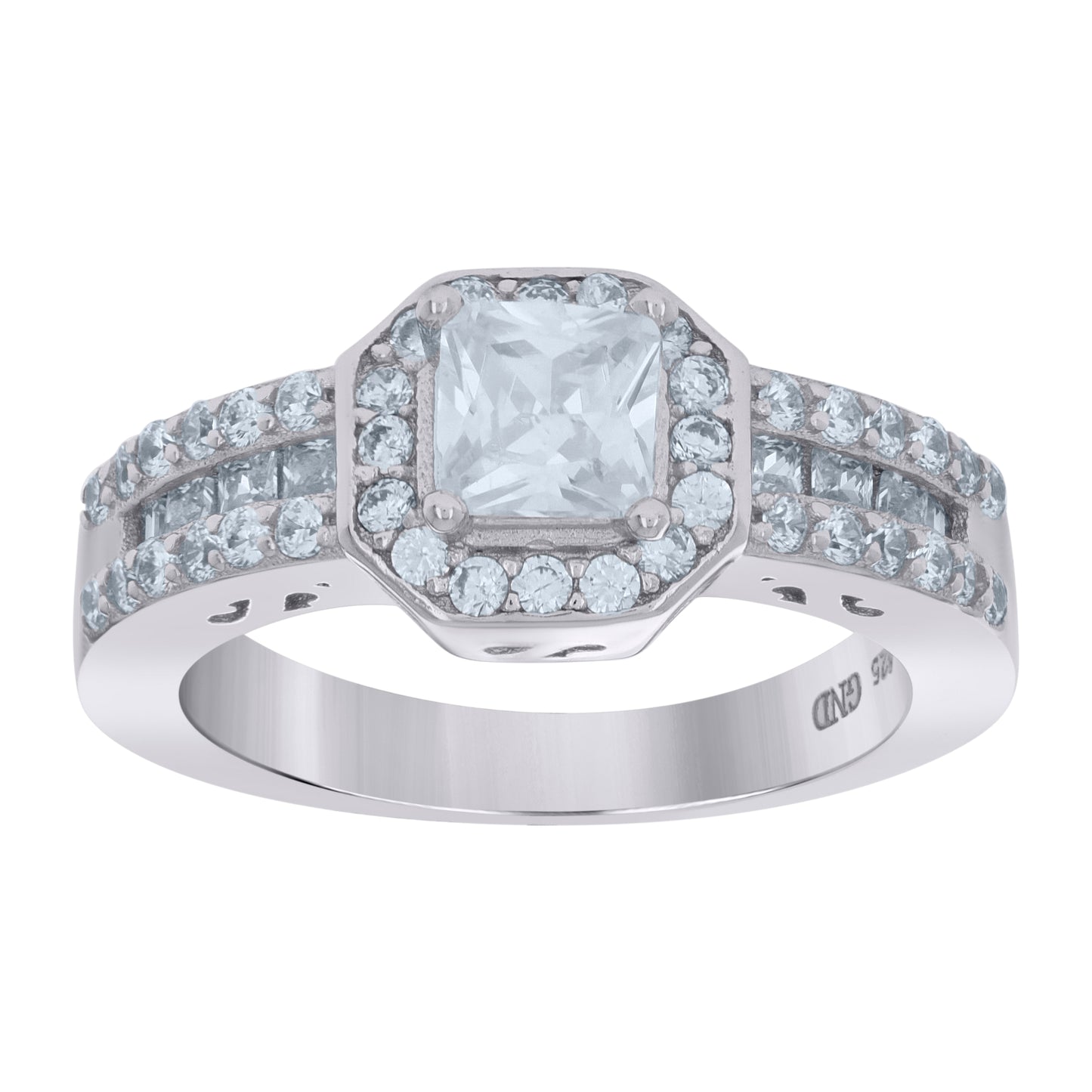 925 Sterling Silver Cz Ring S6