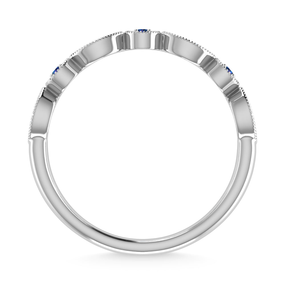 Diamond 1/4 Ct.Tw. And Alexandrite Band in 10K White Gold