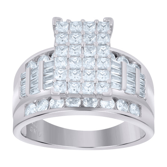 925 Sterling Silver Cinderella Cz Ring S6