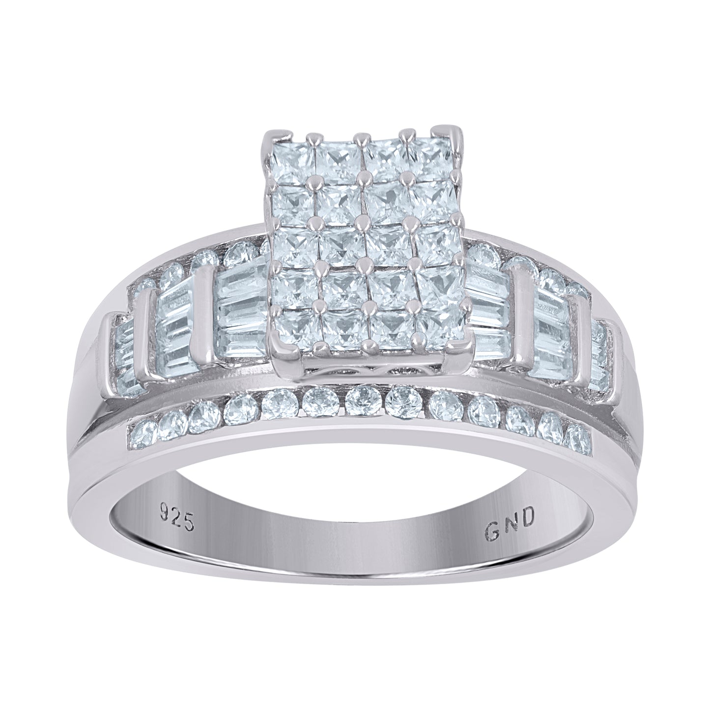 925 Sterling Silver Cz Ring S6