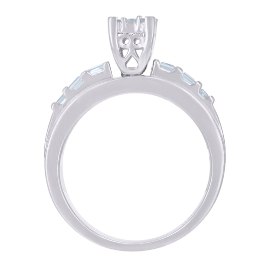 925 Sterling Silver Cinderella Cz Ring S6