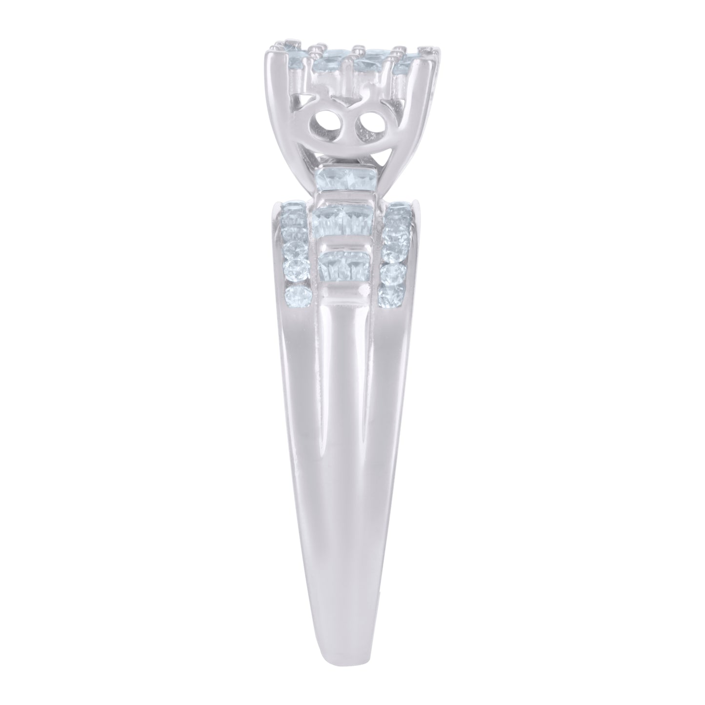 925 Sterling Silver Cinderella Cz Ring S6