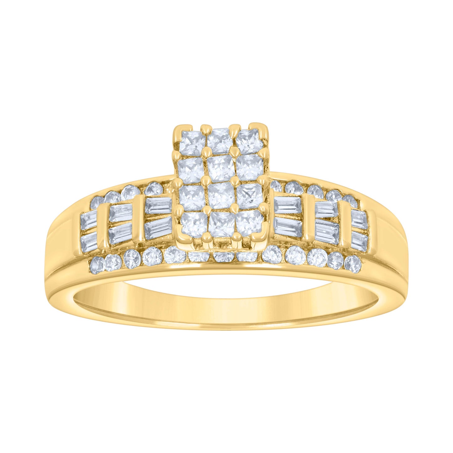 925 Sterling Silver Cinderella Cz Ring S6